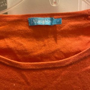 J McLaughlin cardigan sweater, M, orange with button detailed sleeves